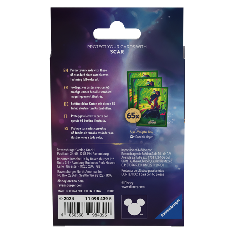 Disney Lorcana TCG - Azurite Sea Card Sleeve Scar