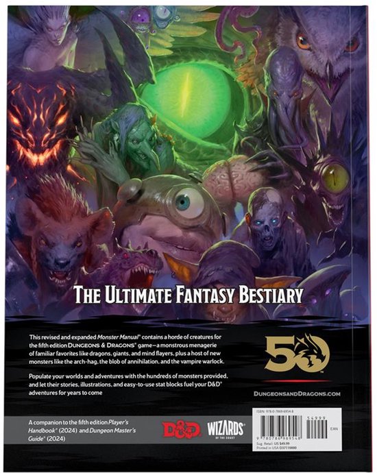 D&D Dungeons & Dragons 5.0 2024 Monster Manual